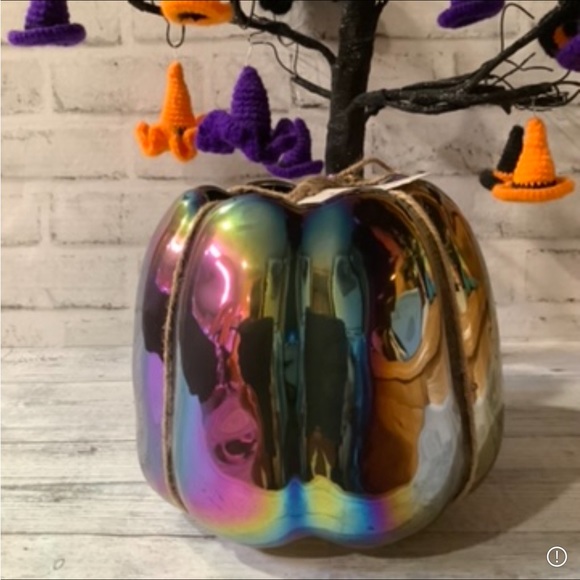 Rae Dunn Ceramic Smashed Luster Pumpkin Planter - Picture 3 of 6